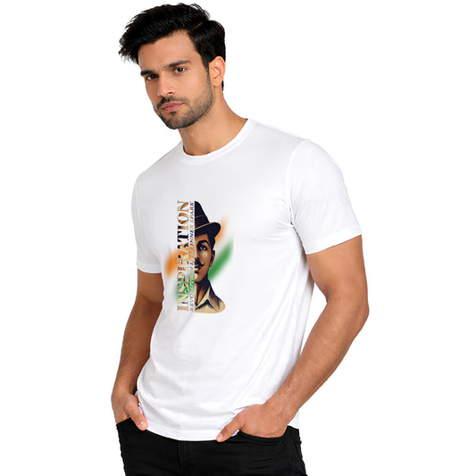 Independence Day T Shirt for Men Cotton Round Neck Half Sleeve - Bhagat Singh