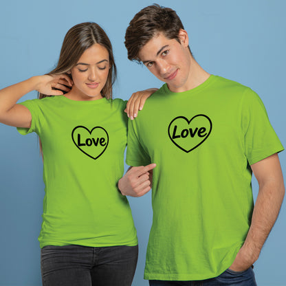 Valentine’s Day Matching Couple T-Shirts – Stylish Half Sleeve Custom Printed Tees for Him & Her – Heart-Themed Romantic Gifts – Premium Cotton Apparel – Perfect Valentine’s Day Gift (Pack of - 2)