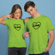Valentine’s Day Matching Couple T-Shirts – Stylish Half Sleeve Custom Printed Tees for Him & Her – Heart-Themed Romantic Gifts – Premium Cotton Apparel – Perfect Valentine’s Day Gift (Pack of - 2)