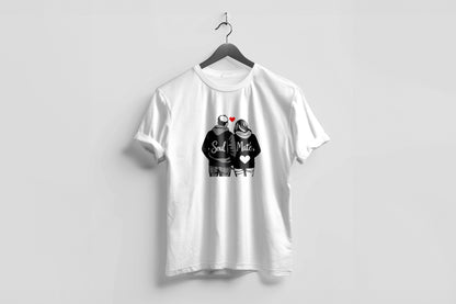 Valentine’s Day Matching Couple T-Shirts – Stylish Half Sleeve Custom Printed Tees for Him & Her – Heart-Themed Romantic Gifts – Premium Cotton Apparel – Perfect Valentine’s Day Gift (Pack of - 2)