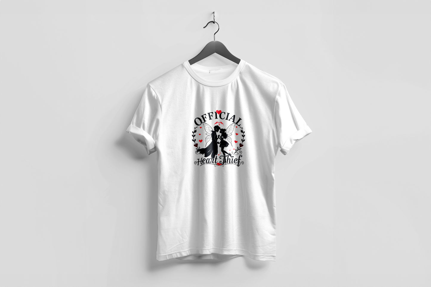 Valentine’s Day Matching Couple T-Shirts – Stylish Half Sleeve Custom Printed Tees for Him & Her – Heart-Themed Romantic Gifts – Premium Cotton Apparel – Perfect Valentine’s Day Gift (Pack of - 2)