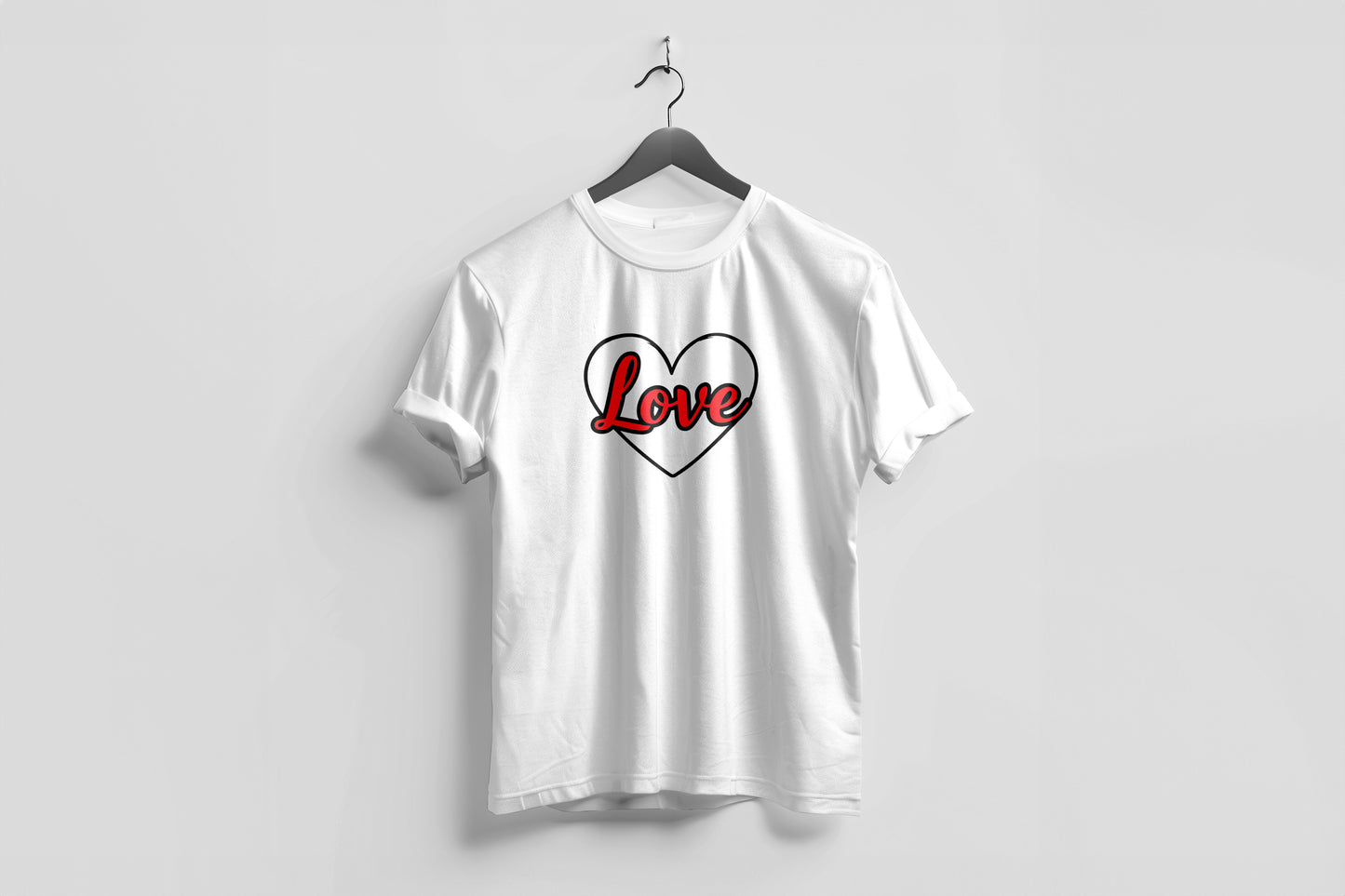 Valentine’s Day Matching Couple T-Shirts – Stylish Half Sleeve Custom Printed Tees for Him & Her – Heart-Themed Romantic Gifts – Premium Cotton Apparel – Perfect Valentine’s Day Gift (Pack of - 2)