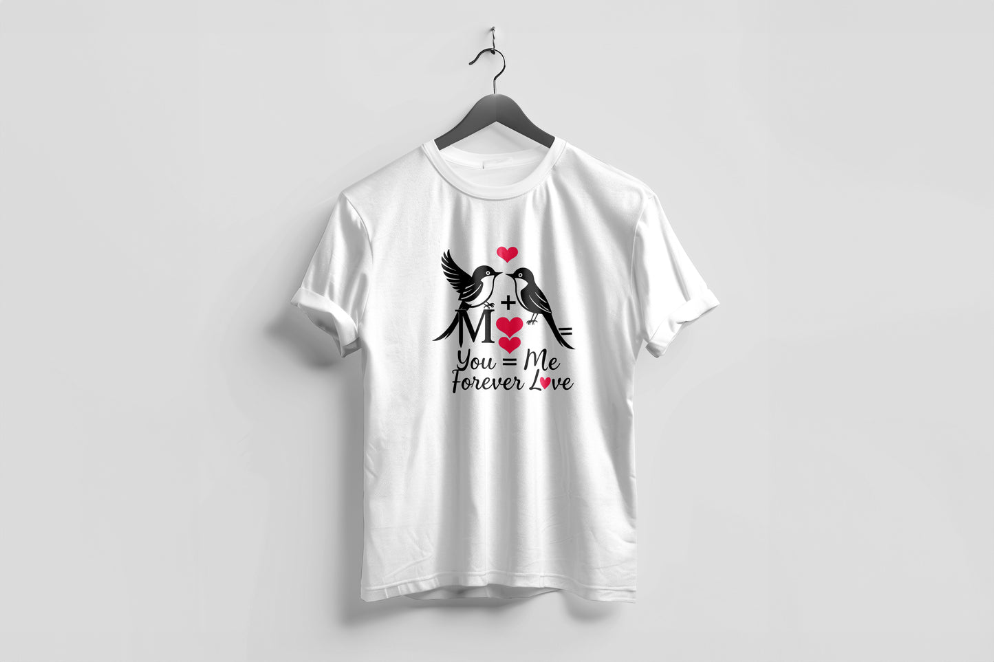 Valentine’s Day Matching Couple T-Shirts – Stylish Half Sleeve Custom Printed Tees for Him & Her – Heart-Themed Romantic Gifts – Premium Cotton Apparel – Perfect Valentine’s Day Gift (Pack of - 2)