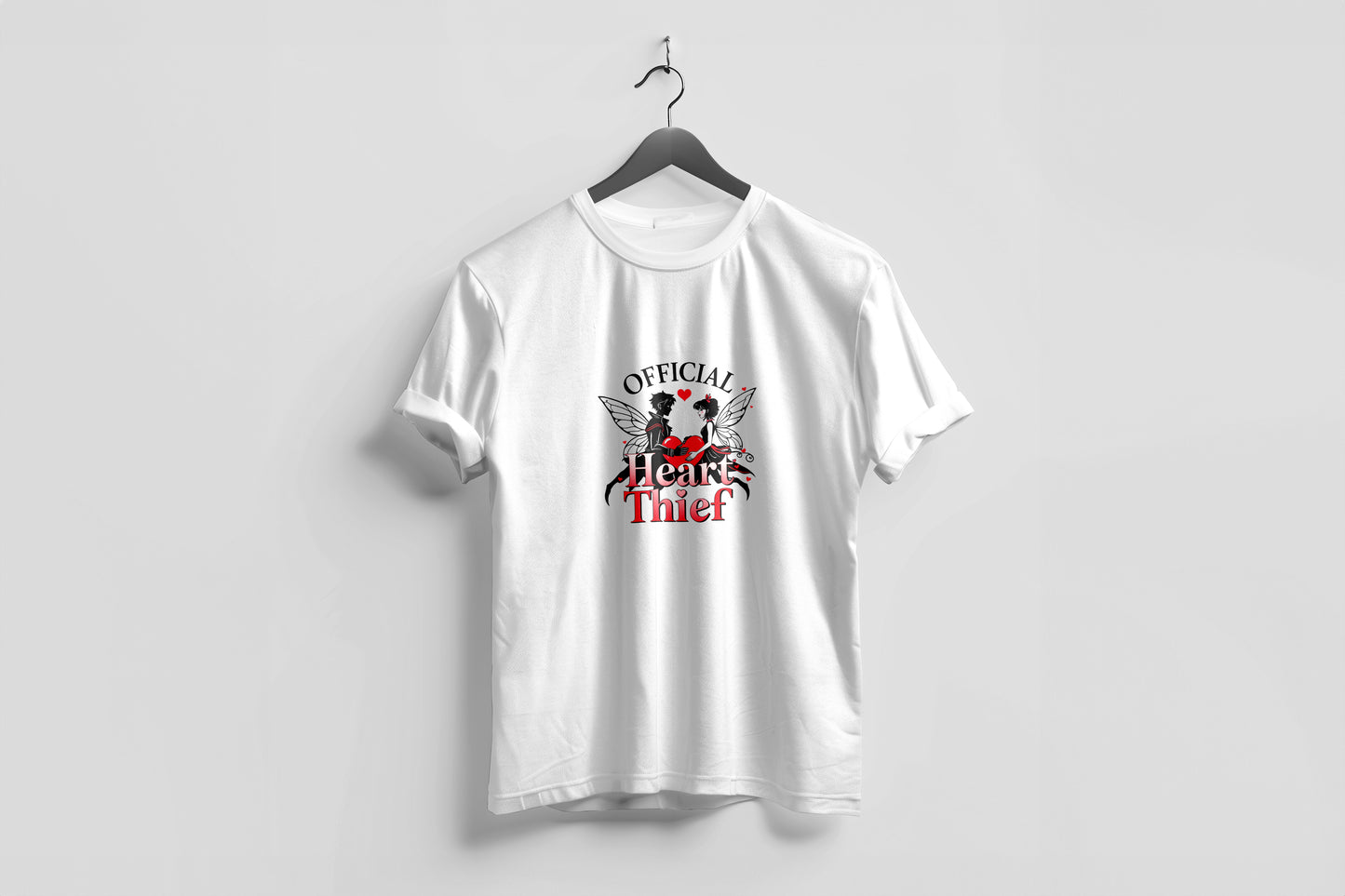 Valentine’s Day Matching Couple T-Shirts – Stylish Half Sleeve Custom Printed Tees for Him & Her – Heart-Themed Romantic Gifts – Premium Cotton Apparel – Perfect Valentine’s Day Gift (Pack of - 2)