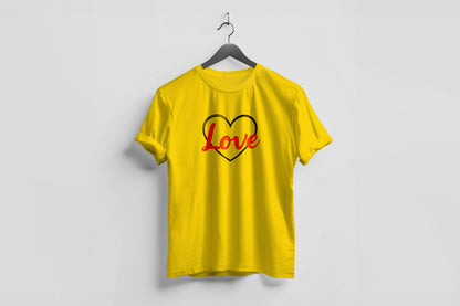Valentine’s Day Matching Couple T-Shirts – Stylish Half Sleeve Custom Printed Tees for Him & Her – Heart-Themed Romantic Gifts – Premium Cotton Apparel – Perfect Valentine’s Day Gift (Pack of - 2)