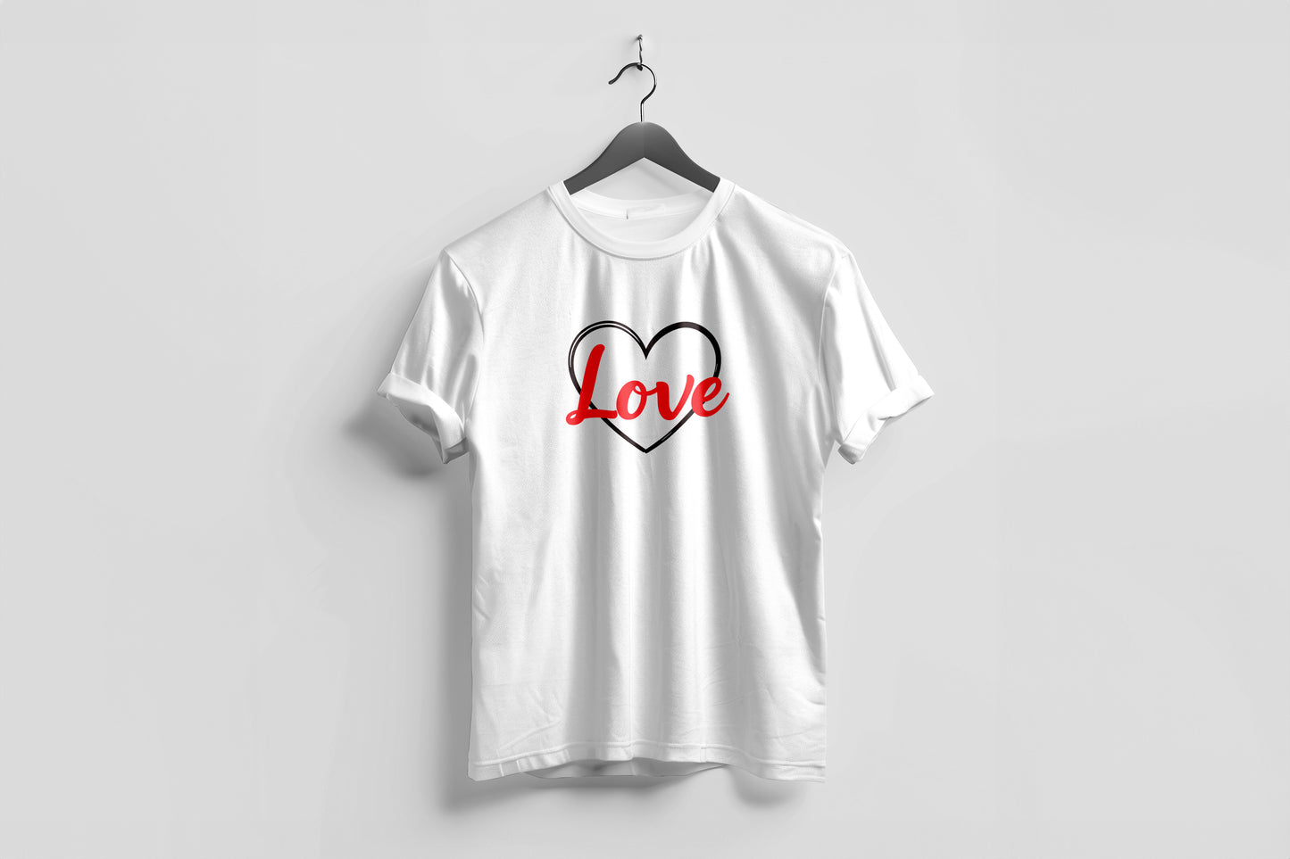 Valentine’s Day Matching Couple T-Shirts – Stylish Half Sleeve Custom Printed Tees for Him & Her – Heart-Themed Romantic Gifts – Premium Cotton Apparel – Perfect Valentine’s Day Gift (Pack of - 2)
