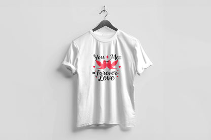 Valentine’s Day Matching Couple T-Shirts – Stylish Half Sleeve Custom Printed Tees for Him & Her – Heart-Themed Romantic Gifts – Premium Cotton Apparel – Perfect Valentine’s Day Gift (Pack of - 2)
