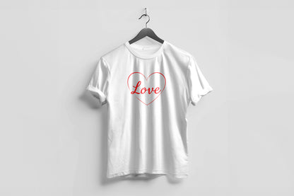 Valentine’s Day Matching Couple T-Shirts – Stylish Half Sleeve Custom Printed Tees for Him & Her – Heart-Themed Romantic Gifts – Premium Cotton Apparel – Perfect Valentine’s Day Gift (Pack of - 2)