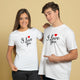 Valentine’s Day Matching Couple T-Shirts – Stylish Half Sleeve Custom Printed Tees for Him & Her – Heart-Themed Romantic Gifts – Premium Cotton Apparel – Perfect Valentine’s Day Gift (Pack of - 2)
