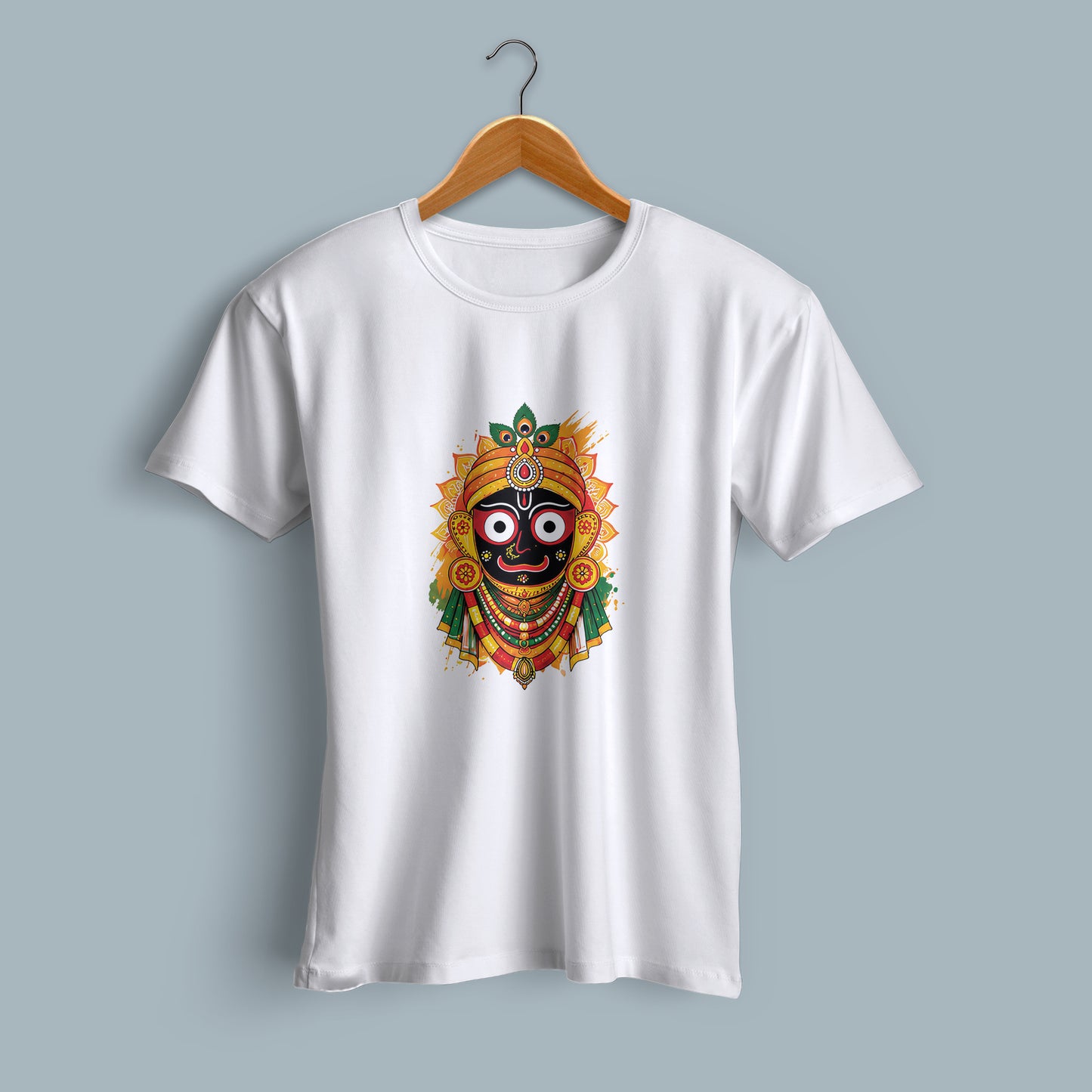Jagannath Dev Printed Cotton T-Shirt Flat Lay | Binayak Stores