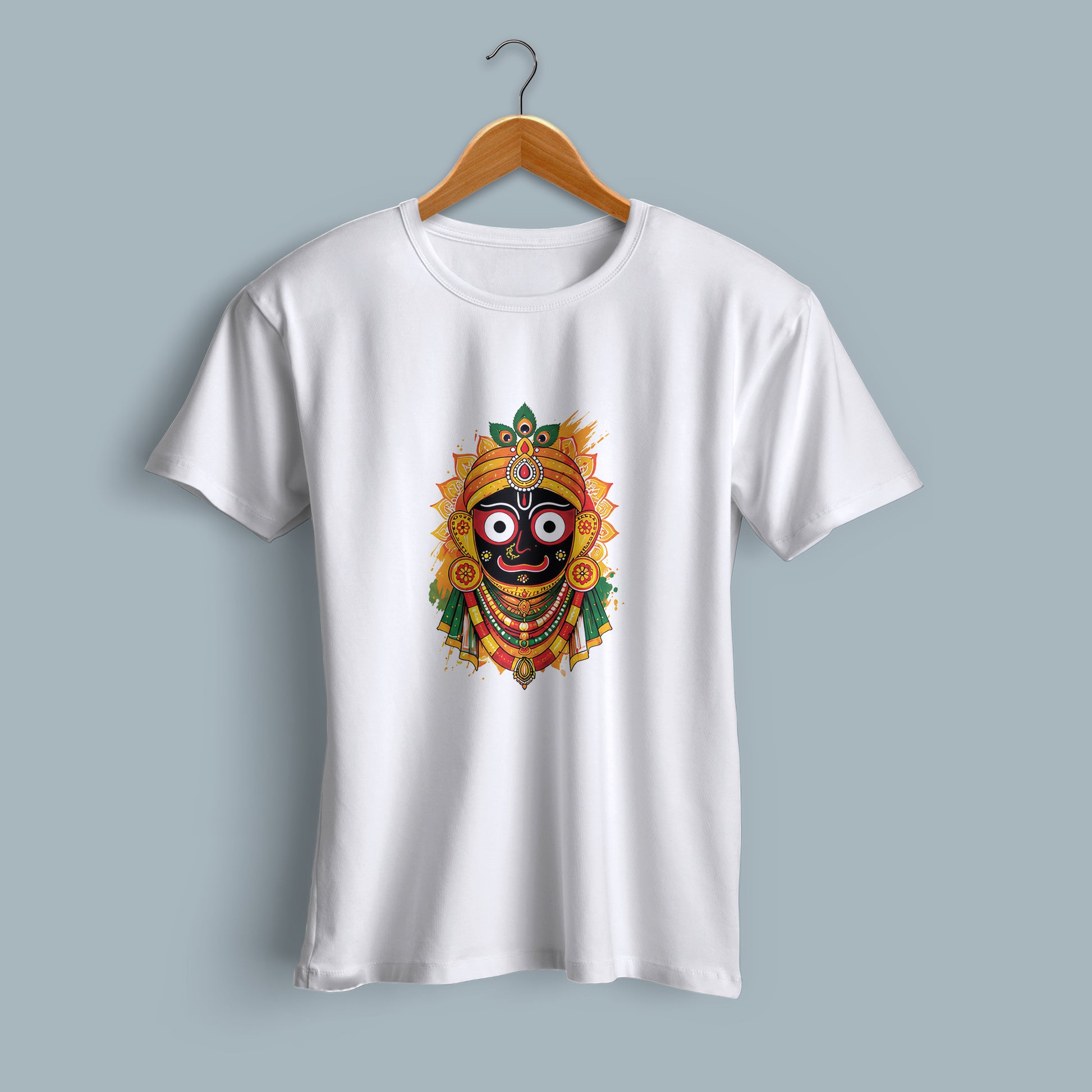 Jagannath Dev Printed Cotton T-Shirt Flat Lay | Binayak Stores