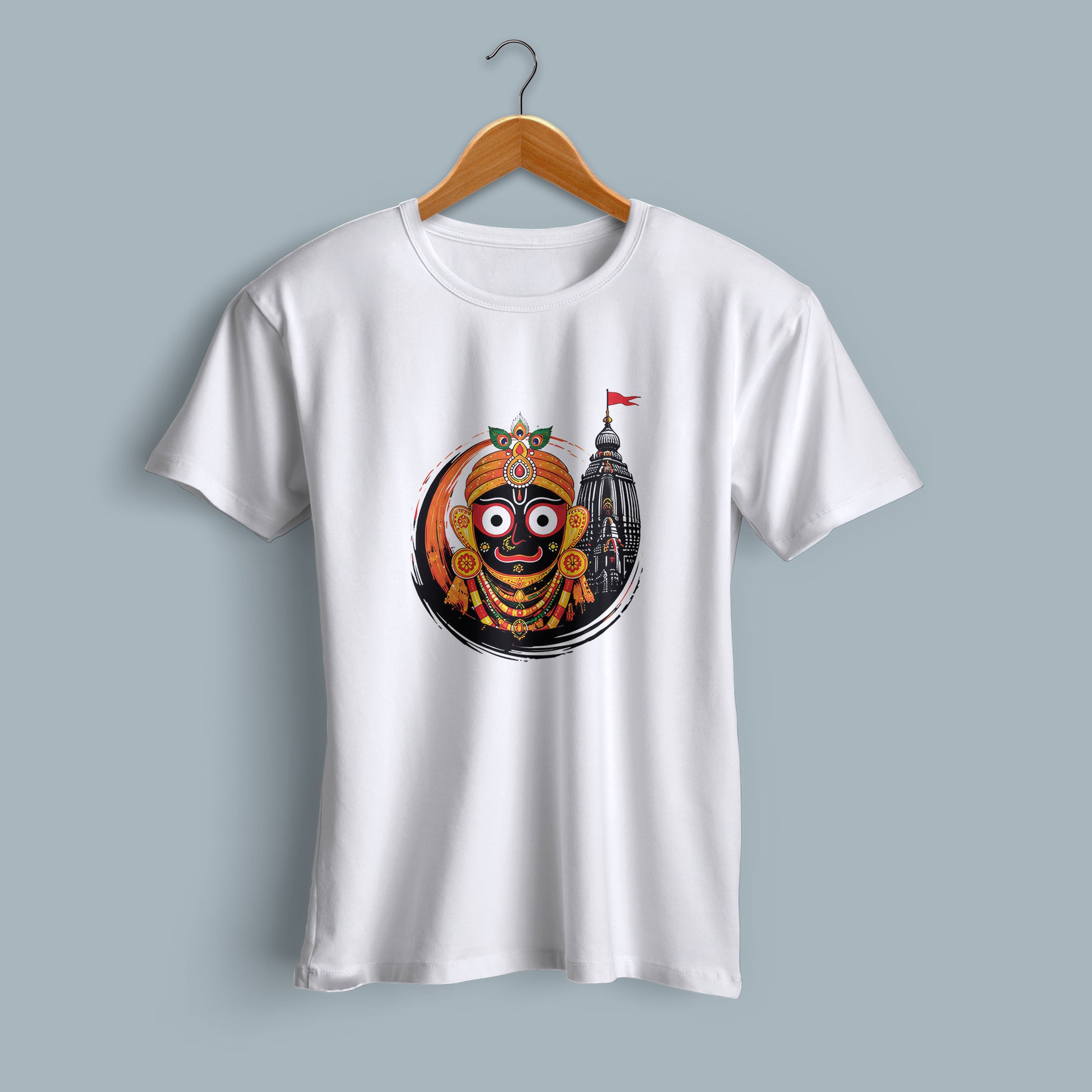 Shree Jagannath Printed Cotton T-Shirt Flat Lay | Binayak Stores