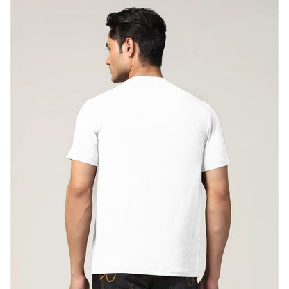 Back view of Vasudev printed white premium cotton T-shirt | Binayak Stores