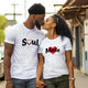 Valentine’s Day Matching Couple T-Shirts – Stylish Half Sleeve Custom Printed Tees for Him & Her – Heart-Themed Romantic Gifts – Premium Cotton Apparel – Perfect Valentine’s Day Gift (Pack of - 2)