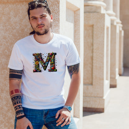 Premium 100% Cotton Alphabet Print T-Shirts for Men - M