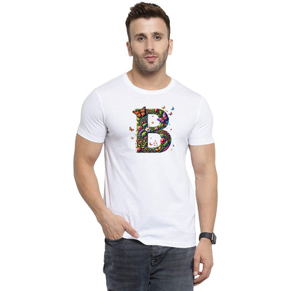 Premium 100% Cotton Alphabet Print T-Shirts for Men - B