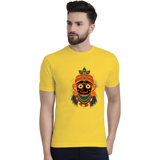 Rath Yatra Printed White Cotton T-Shirt Front View | Binayak Stores