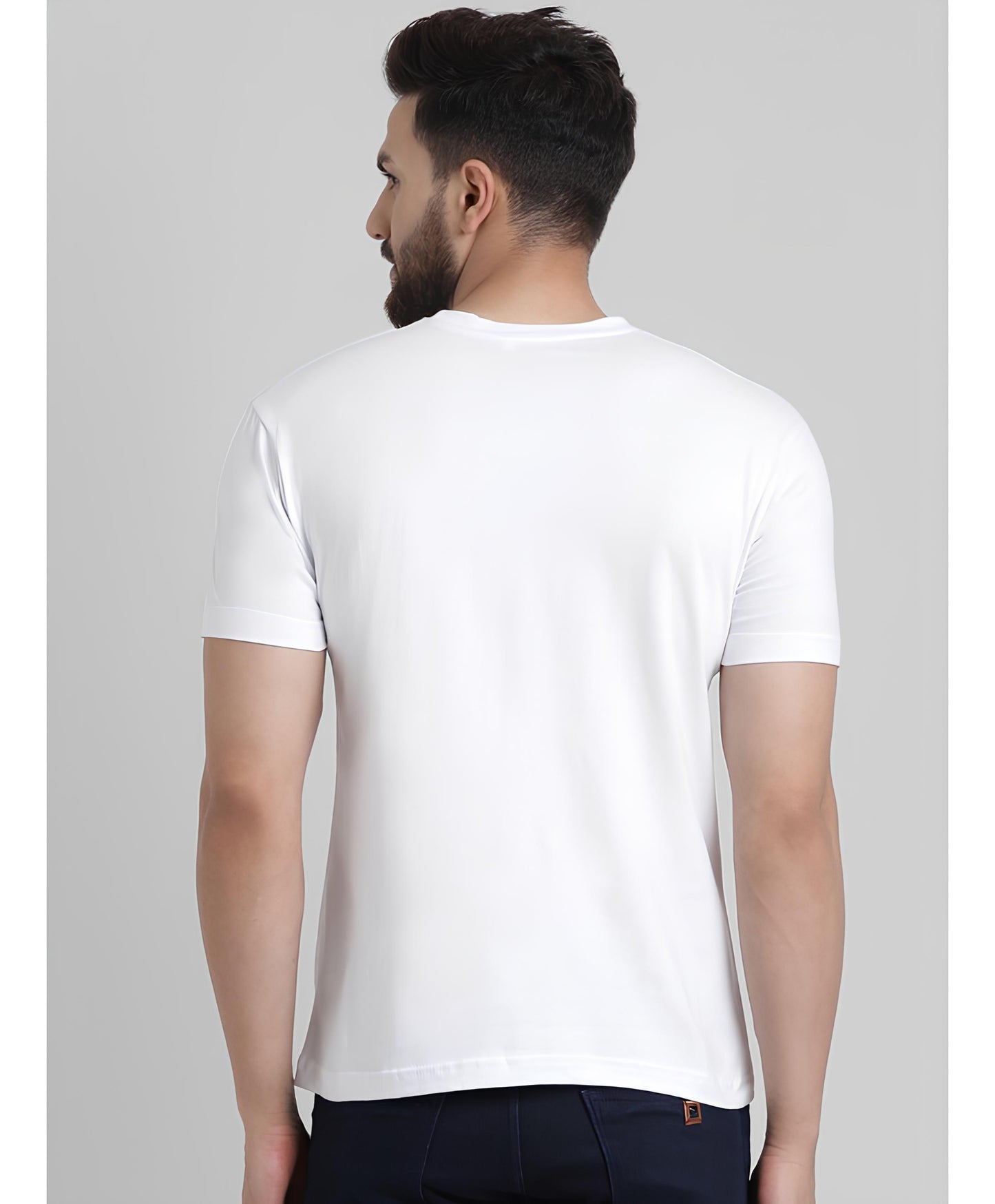 Back View of Jagannath Puri Printed White Cotton T-Shirt | Binayak Stores