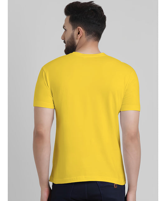 Back View of Jagannath Graphic Printed Yellow Cotton T-Shirt | Binayak Stores