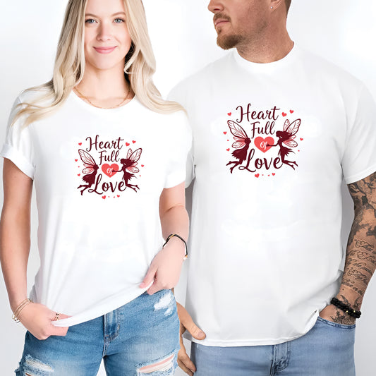 Valentine’s Day Matching Couple T-Shirts – Stylish Half Sleeve Custom Printed Tees for Him & Her – Heart-Themed Romantic Gifts – Premium Cotton Apparel – Perfect Valentine’s Day Gift (Pack of - 2)