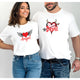 Valentine’s Day Matching Couple T-Shirts – Stylish Half Sleeve Custom Printed Tees for Him & Her – Heart-Themed Romantic Gifts – Premium Cotton Apparel – Perfect Valentine’s Day Gift (Pack of - 2)