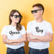 Valentine’s Day Matching Couple T-Shirts – Stylish Half Sleeve Custom Printed Tees for Him & Her – Heart-Themed Romantic Gifts – Premium Cotton Apparel – Perfect Valentine’s Day Gift (Pack of - 2)