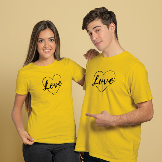 Valentine’s Day Matching Couple T-Shirts – Stylish Half Sleeve Custom Printed Tees for Him & Her – Heart-Themed Romantic Gifts – Premium Cotton Apparel – Perfect Valentine’s Day Gift (Pack of - 2)
