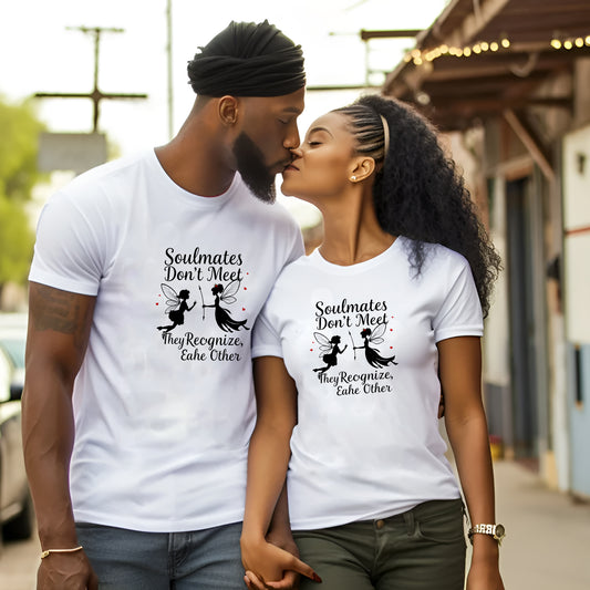 Valentine’s Day Matching Couple T-Shirts – Stylish Half Sleeve Custom Printed Tees for Him & Her – Heart-Themed Romantic Gifts – Premium Cotton Apparel – Perfect Valentine’s Day Gift (Pack of - 2)