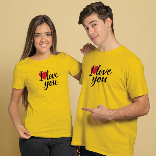 Valentine’s Day Matching Couple T-Shirts – Stylish Half Sleeve Custom Printed Tees for Him & Her – Heart-Themed Romantic Gifts – Premium Cotton Apparel – Perfect Valentine’s Day Gift (Pack of - 2)