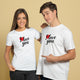 Valentine’s Day Matching Couple T-Shirts – Stylish Half Sleeve Custom Printed Tees for Him & Her – Heart-Themed Romantic Gifts – Premium Cotton Apparel – Perfect Valentine’s Day Gift (Pack of - 2)