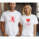 Valentine’s Day Matching Couple T-Shirts – Stylish Half Sleeve Custom Printed Tees for Him & Her – Heart-Themed Romantic Gifts – Premium Cotton Apparel – Perfect Valentine’s Day Gift (Pack of - 2)