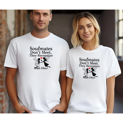 Valentine’s Day Matching Couple T-Shirts – Stylish Half Sleeve Custom Printed Tees for Him & Her – Heart-Themed Romantic Gifts – Premium Cotton Apparel – Perfect Valentine’s Day Gift (Pack of - 2)