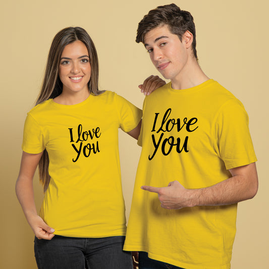 Valentine’s Day Matching Couple T-Shirts – Stylish Half Sleeve Custom Printed Tees for Him & Her – Heart-Themed Romantic Gifts – Premium Cotton Apparel – Perfect Valentine’s Day Gift (Pack of - 2)