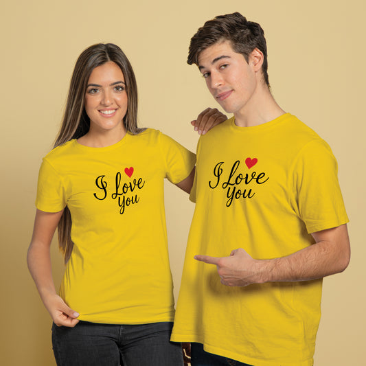 Valentine’s Day Matching Couple T-Shirts – Stylish Half Sleeve Custom Printed Tees for Him & Her – Heart-Themed Romantic Gifts – Premium Cotton Apparel – Perfect Valentine’s Day Gift (Pack of - 2)