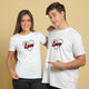 Valentine’s Day Matching Couple T-Shirts – Stylish Half Sleeve Custom Printed Tees for Him & Her – Heart-Themed Romantic Gifts – Premium Cotton Apparel – Perfect Valentine’s Day Gift (Pack of - 2)