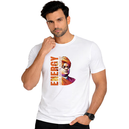 Independence Day T Shirt for Men Cotton Round Neck Half Sleeve - Swami Vivekananda