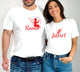 Valentine’s Day Matching Couple T-Shirts – Stylish Half Sleeve Custom Printed Tees for Him & Her – Heart-Themed Romantic Gifts – Premium Cotton Apparel – Perfect Valentine’s Day Gift (Pack of - 2)