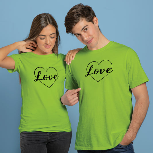 Valentine’s Day Matching Couple T-Shirts – Stylish Half Sleeve Custom Printed Tees for Him & Her – Heart-Themed Romantic Gifts – Premium Cotton Apparel – Perfect Valentine’s Day Gift (Pack of - 2)