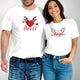 Valentine’s Day Matching Couple T-Shirts – Stylish Half Sleeve Custom Printed Tees for Him & Her – Heart-Themed Romantic Gifts – Premium Cotton Apparel – Perfect Valentine’s Day Gift (Pack of - 2)