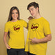 Valentine’s Day Matching Couple T-Shirts – Stylish Half Sleeve Custom Printed Tees for Him & Her – Heart-Themed Romantic Gifts – Premium Cotton Apparel – Perfect Valentine’s Day Gift (Pack of - 2)