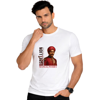Independence Day T Shirt for Men Cotton Round Neck Half Sleeve - Mangal Pandey