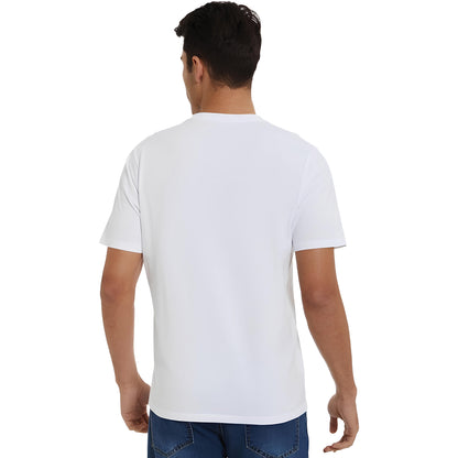 Back View of Shiv Shambhu Printed White Cotton T-Shirt | Binayak Stores