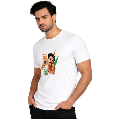 Independence Day T Shirt for Men Cotton Round Neck Half Sleeve - Chandrashekhar Azad