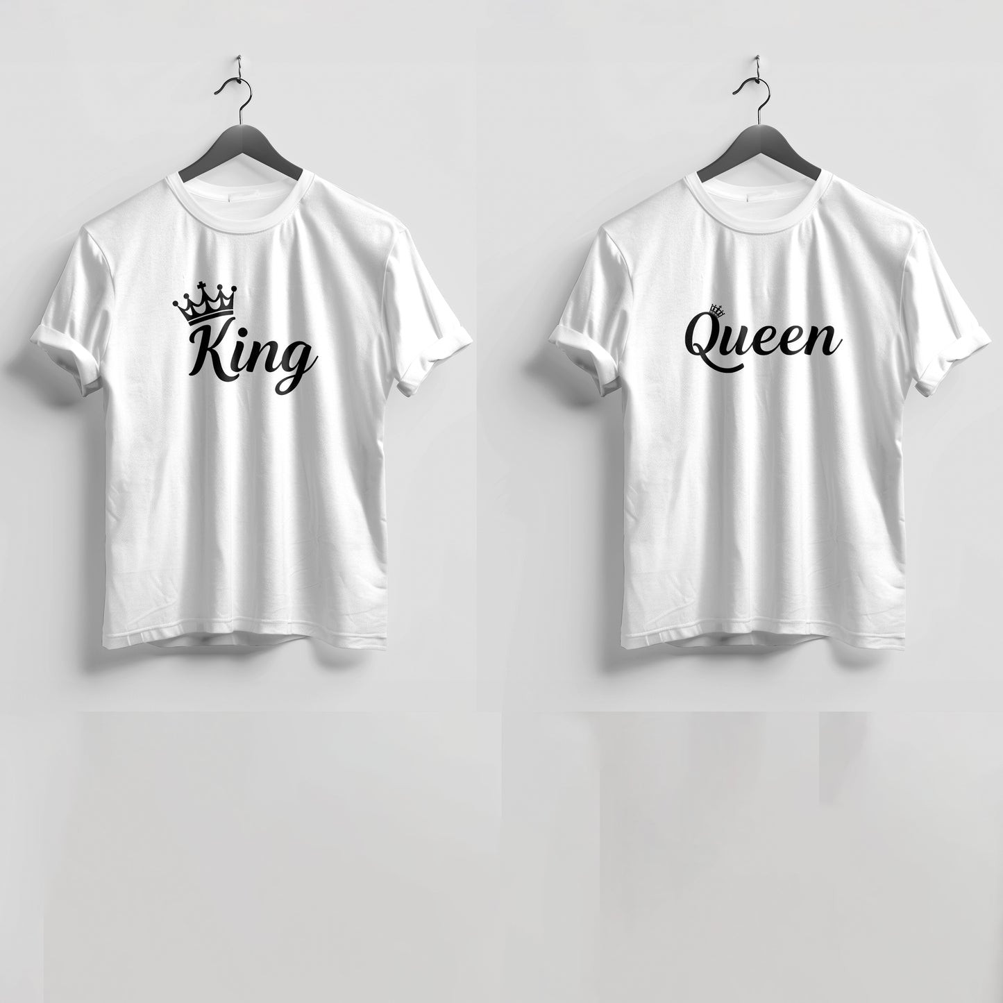 Valentine’s Day Matching Couple T-Shirts – Stylish Half Sleeve Custom Printed Tees for Him & Her – Heart-Themed Romantic Gifts – Premium Cotton Apparel – Perfect Valentine’s Day Gift (Pack of - 2)